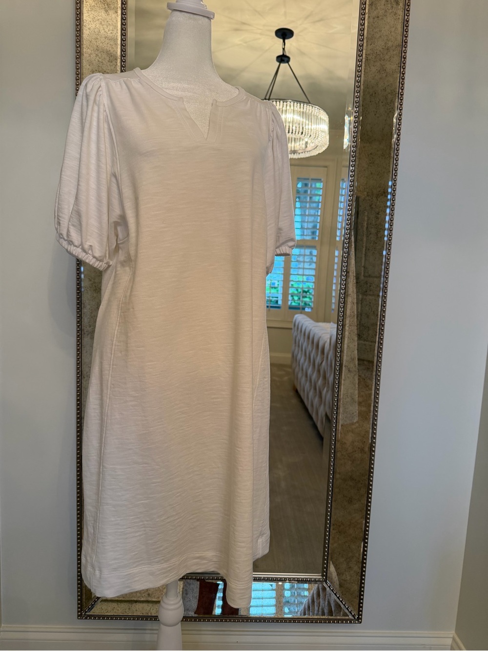 Sonoma White Puff Sleeve Shift Dress